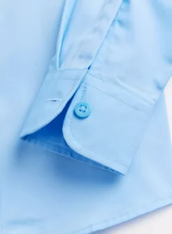 Blue Long-Sleeved School Shirts 3 Pack 6 Years