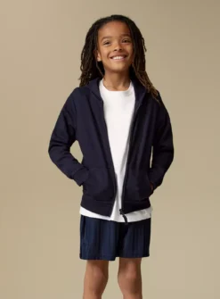 Navy Zip-Through Hoodie 9 Years -Hush Puppies Clothing Sale tuc129091901 Navy R Z001A 1