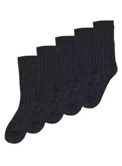 Grey Ribbed Socks 5 Pack 4-6.5 -Hush Puppies Clothing Sale tuc129779916 Grey R Z001A