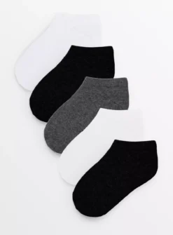 Grey, White & Black Unisex Trainer Socks 5 Pack 6-8.5 -Hush Puppies Clothing Sale tuc129897841 Multi20Coloured R Z001A