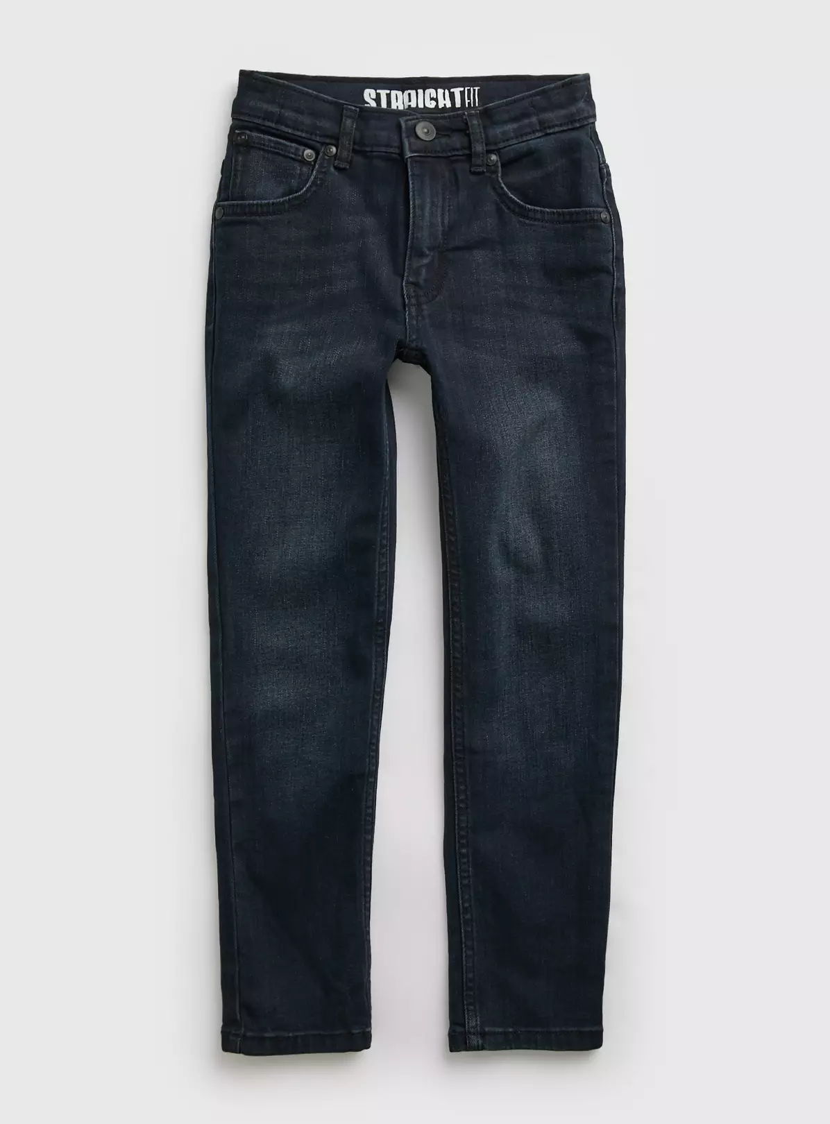 Dark Blue Straight Leg Denim Jeans With Stretch - 5 Years 3 Dark Blue Straight Leg Denim Jeans With Stretch - 5 Years
