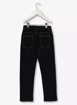 Dark Blue Straight Leg Denim Jeans With Stretch - 10 Years