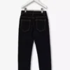 Dark Blue Straight Leg Denim Jeans With Stretch - 11 Years