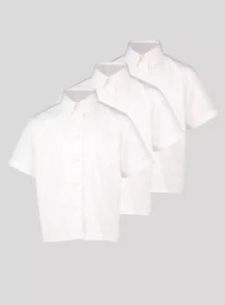 White Generous Fit Non Iron Shirts 3 Pack 5 Years -Hush Puppies Clothing Sale tuc133690412 White R Z001A