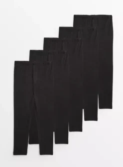 Black Leggings 5 Pack 6 Years -Hush Puppies Clothing Sale tuc140064170 Black R Z001A 11
