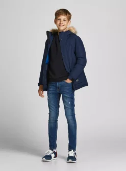 JACK & JONES Junior Navy Hooded Parka - 11-12 Years -Hush Puppies Clothing Sale tuc140372640 Navy R Z003A