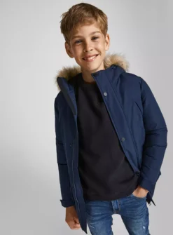 JACK & JONES Junior Navy Hooded Parka - 11-12 Years -Hush Puppies Clothing Sale tuc140372640 Navy R Z004A