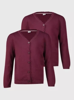 Dark Red Scalloped Cardigan 2 Pack 5 Years -Hush Puppies Clothing Sale tuc140671527 Dark20Red R Z001A