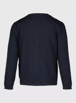 Dark Navy Pointelle Knit Cardigan 12 Years -Hush Puppies Clothing Sale tuc140671594 Navy R Z002A