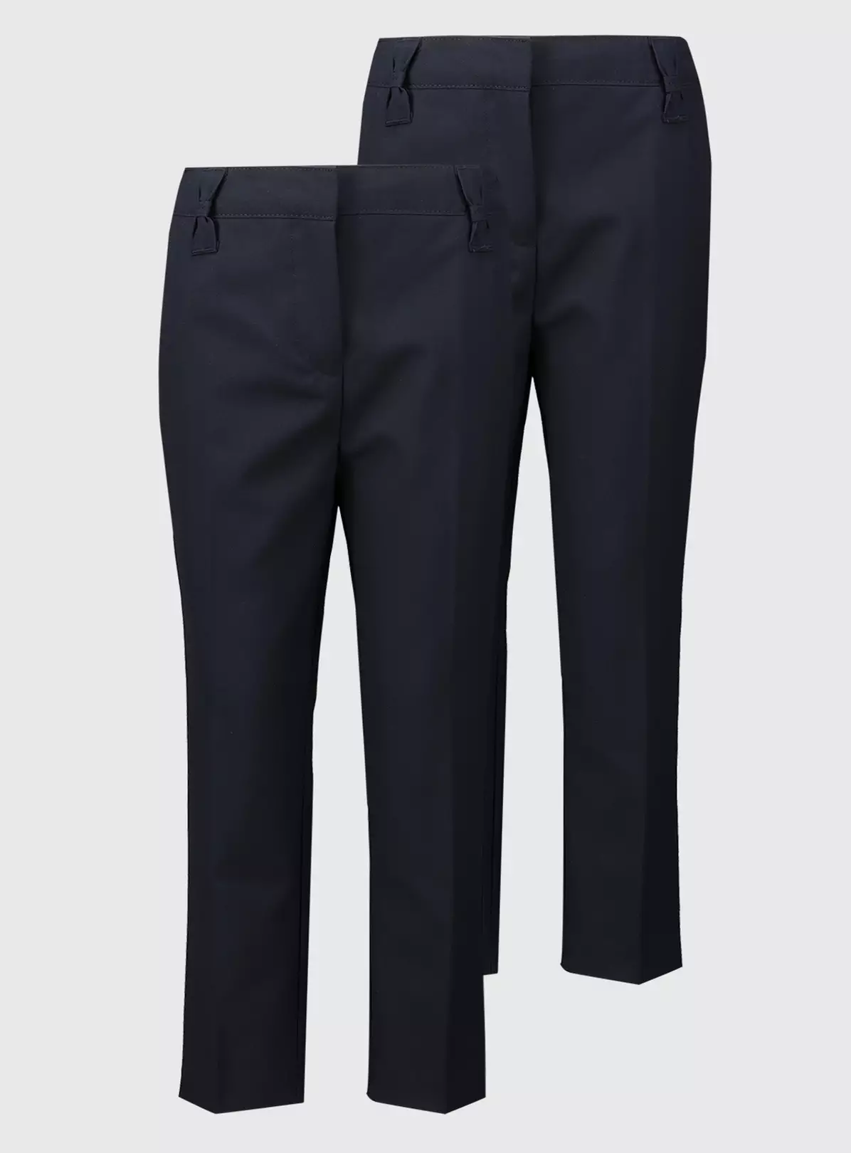 Navy Bow Detail Plus Fit Trousers 2 Pack 9 Years 4 Navy Bow Detail Plus Fit Trousers 2 Pack 9 Years - Image 2