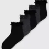 Black & Grey Lace Trim Socks 5 Pack 9-12 1 Black & Grey Lace Trim Socks 5 Pack 9-12 -Hush Puppies Clothing Sale tuc140797357 Multi20Coloured R Z001A