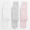 Pink, Grey & White Cotton Rich Tights 3 Pack 7-8 Years -Hush Puppies Clothing Sale tuc140814621 Pink R Z001A