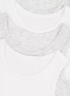 Grey & White Vests 5 Pack 2-3 Years