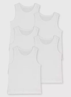 White Vests 5 Pack 1.5-2 Years -Hush Puppies Clothing Sale tuc140970121 White R Z001A