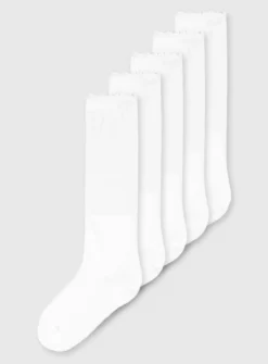 White Knee High Socks 5 Pack - 9-12 -Hush Puppies Clothing Sale tuc141150571 White R Z001A