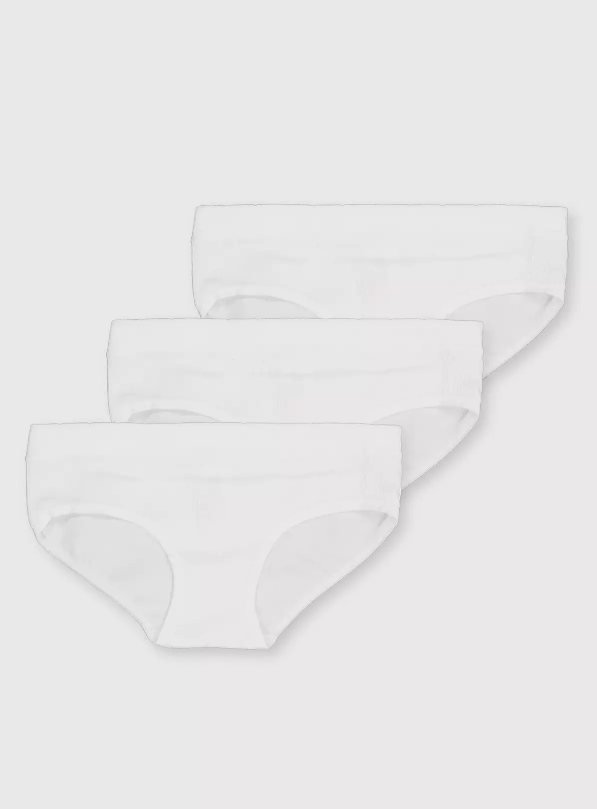 White Ribbed Briefs 3 Pack 4-6 Years 4 White Ribbed Briefs 3 Pack 4-6 Years - Image 2