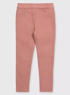 Pink Woven Jeggings 6 Years