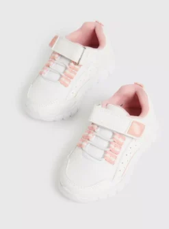 White & Pink Trainers 7 Infant -Hush Puppies Clothing Sale tuc141400593 White R Z002A