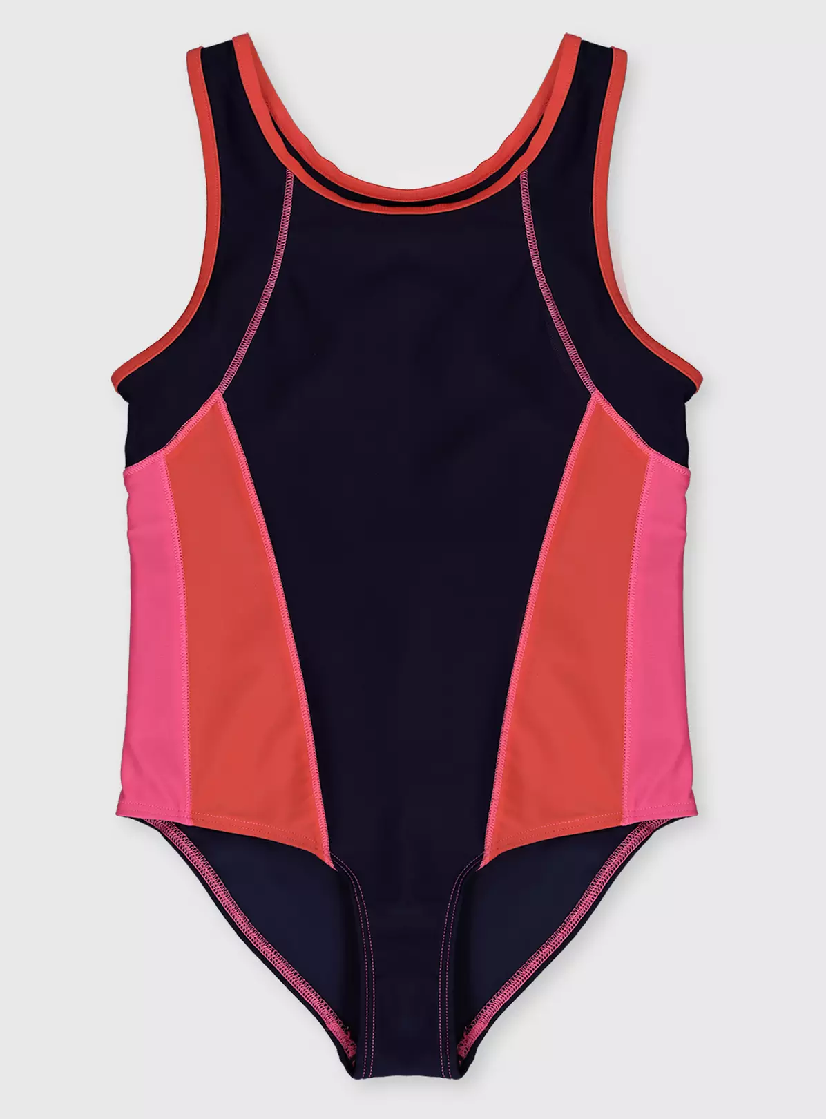 Navy Colour Block Swimsuit 11 Years 3 Navy Colour Block Swimsuit 11 Years