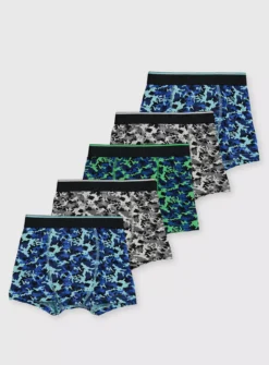 Camo Print Trunks 5 Pack 3-4 Years