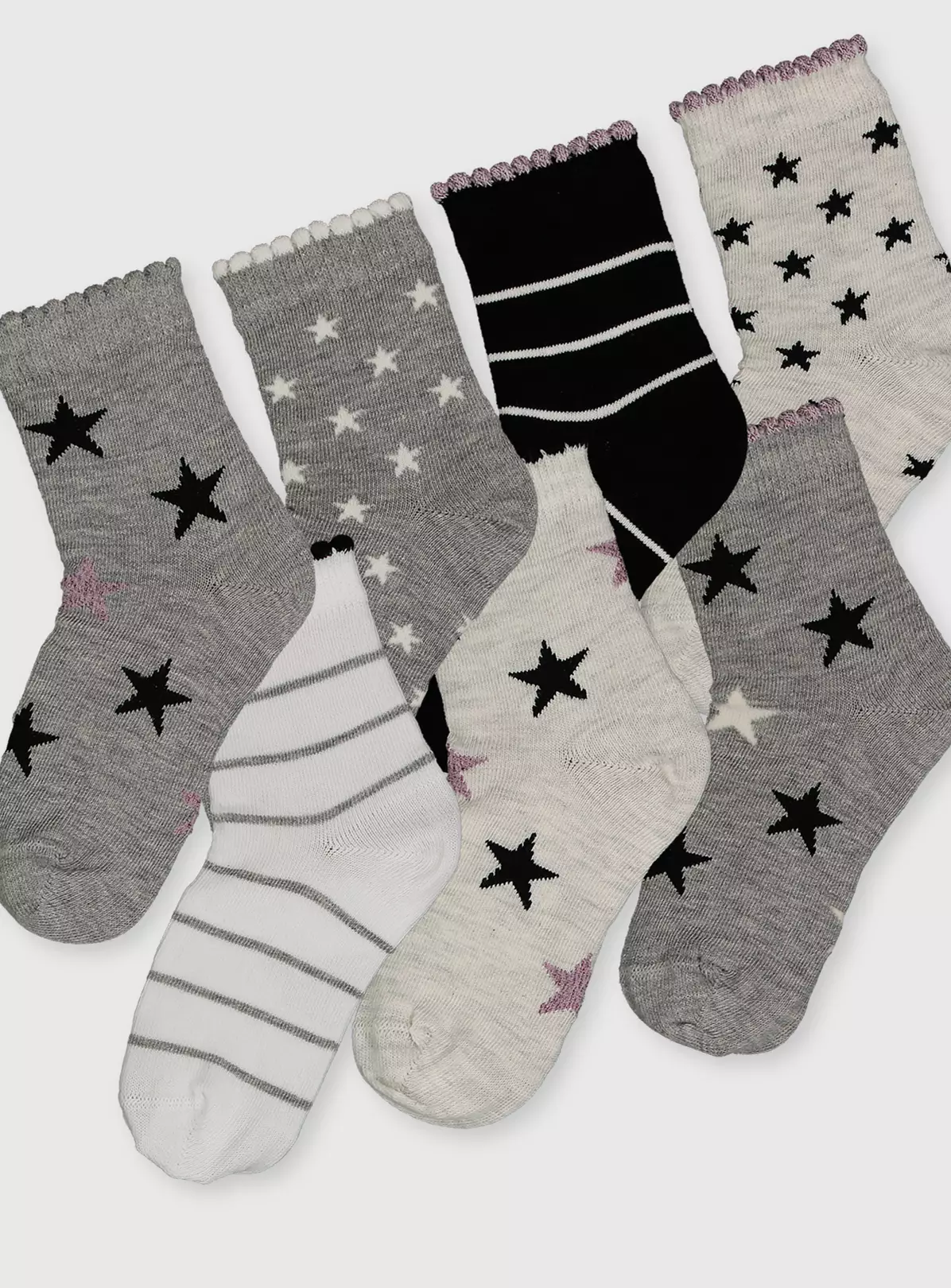 Mono Star & Stripe Socks 7 Pack 4-5.5 3 Mono Star & Stripe Socks 7 Pack 4-5.5