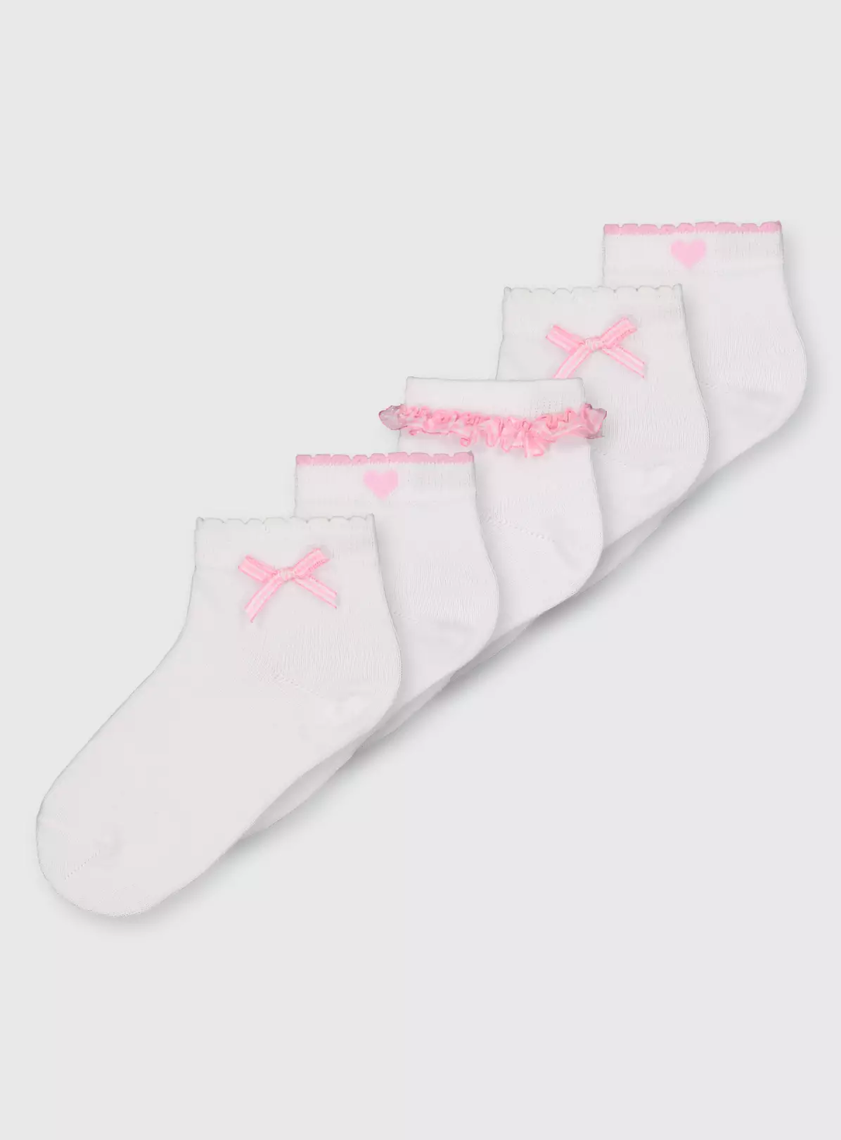 Pink Gingham Socks 5 Pack 9-12 4 Pink Gingham Socks 5 Pack 9-12 - Image 2