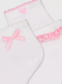 Pink Gingham Socks 5 Pack 9-12