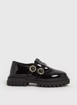 Black Patent Chunky T-Bar School Shoes 2 -Hush Puppies Clothing Sale tuc142218582 Black R Z001A