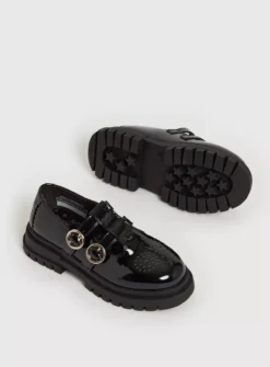 Black Patent Chunky T-Bar School Shoes 2 -Hush Puppies Clothing Sale tuc142218582 Black R Z002A