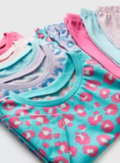 Leopard Print Shortie Pyjamas 5 Pack - 1.5-2 Years -Hush Puppies Clothing Sale tuc142234671 Multi20Coloured R Z002A