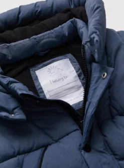 Blue Longline Hooded Puffer Coat 1-1.5 Years