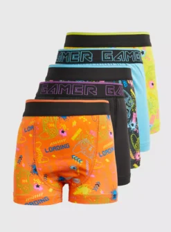 Neon Gamer Trunks 5 Pack 11-12 Years -Hush Puppies Clothing Sale tuc142402241 Multi20Coloured R Z001A
