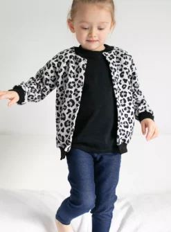 FRED & NOAH Grey Leopard Print Bomber Jacket 3-4 Years -Hush Puppies Clothing Sale tuc142499855 Grey R Z002A