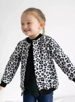 FRED & NOAH Grey Leopard Print Bomber Jacket 3-4 Years -Hush Puppies Clothing Sale tuc142499855 Grey R Z004A