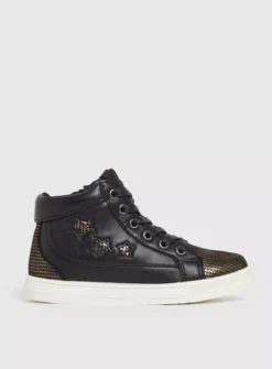 Black & Gold Star High Top Trainer 3 -Hush Puppies Clothing Sale tuc142598853 Black R Z001A