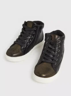 Black & Gold Star High Top Trainer 3