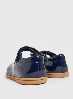 Navy Patent Heart Detail Bumper Shoe 7 Infant