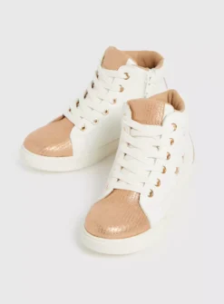 White & Metallic High Top Trainers 10 Infant -Hush Puppies Clothing Sale tuc142600491 White R Z002A
