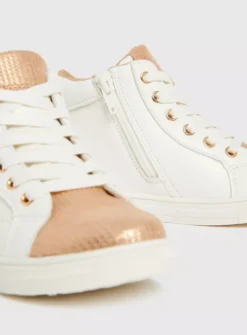 White & Metallic High Top Trainers 10 Infant -Hush Puppies Clothing Sale tuc142600491 White R Z004A