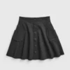 Charcoal Jersey Button Skirt 7 Years 2 Charcoal Jersey Button Skirt 7 Years -Hush Puppies Clothing Sale tuc142600870 Grey R Z001A 1