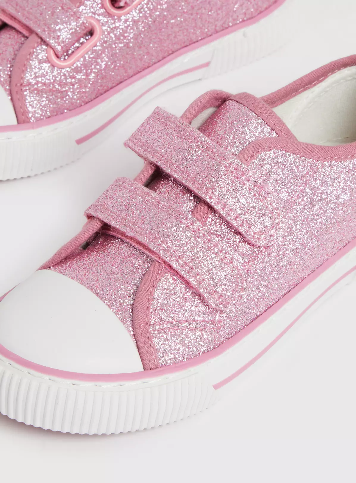 Pink Sparkle Twin Strap Trainers 3 3 Pink Sparkle Twin Strap Trainers 3