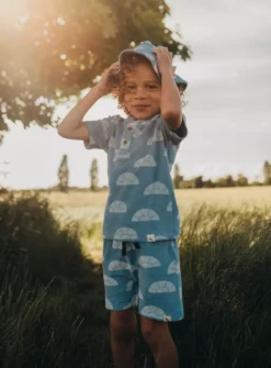 TURTLEDOVE LONDON Rays Print Hat - 2-4 Years -Hush Puppies Clothing Sale tuc142664136 Blue R Z001A