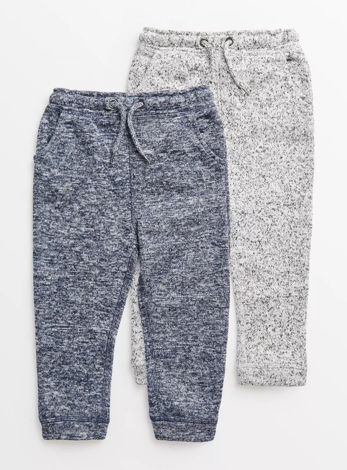 Blue & Grey Marl Fleece Joggers 2 Pack 1-1.5 Years 4 Blue & Grey Marl Fleece Joggers 2 Pack 1-1.5 Years - Image 2