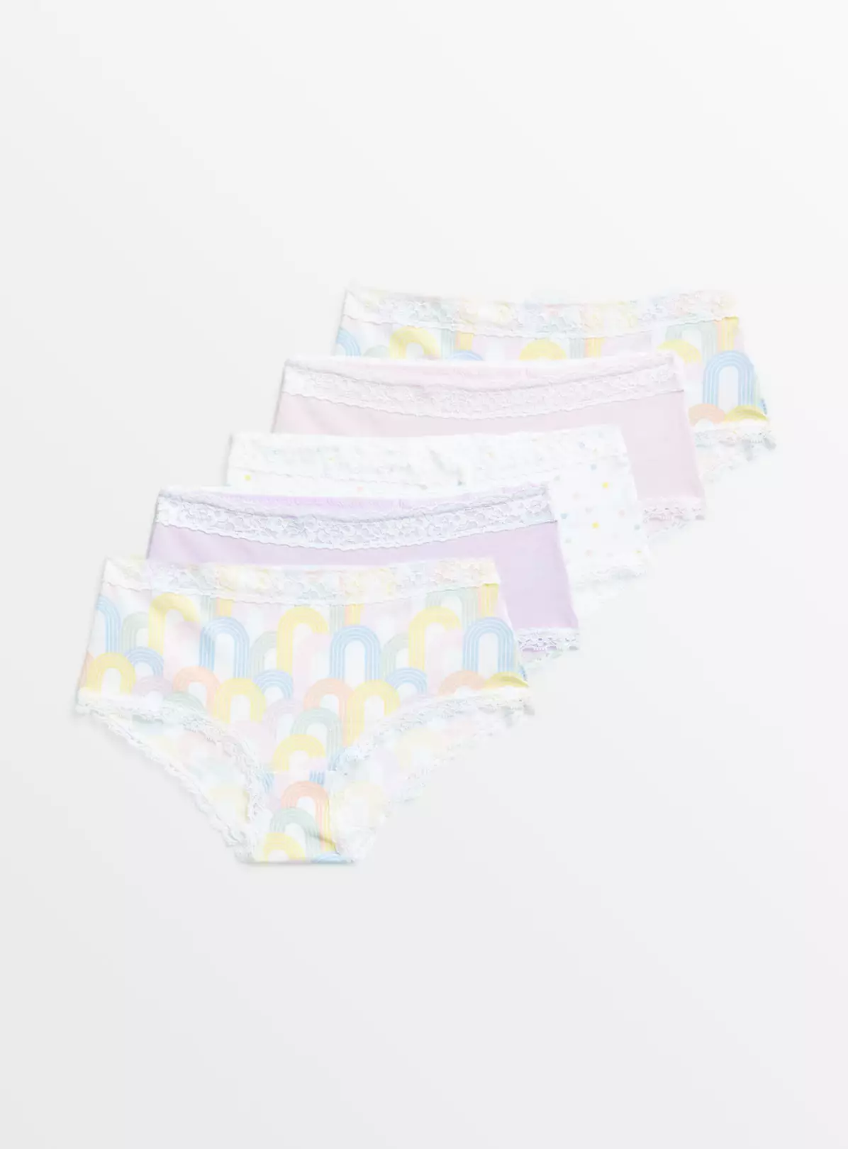 Pink Rainbow Briefs 5 Pack 11-12 Years 4 Pink Rainbow Briefs 5 Pack 11-12 Years - Image 2