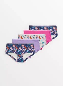 Space Print Shorts-Style Briefs 5 Pack 8-9 Years