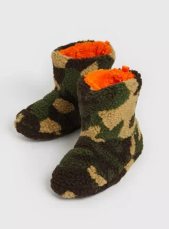 Camo Borg Slipper Boots12-13 Infant