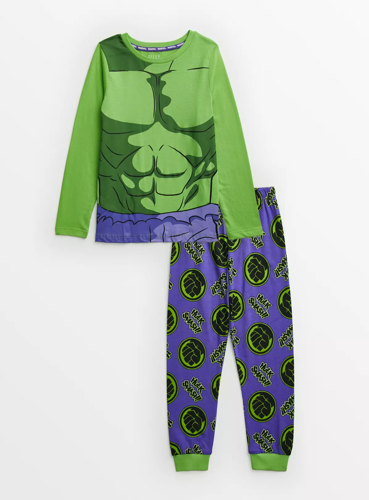 Marvel Green Hulk Pyjamas 3-4 Years 4 Marvel Green Hulk Pyjamas 3-4 Years - Image 2