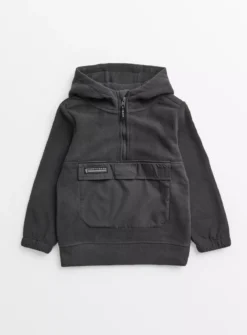 Charcoal Fleeced Hoodie 6 Years 5 Charcoal Fleeced Hoodie 6 Years -Hush Puppies Clothing Sale tuc143042742 Grey R Z001A 2
