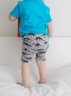 FRED & NOAH Grey Skeleton Dino Shorts - 7-8 Years