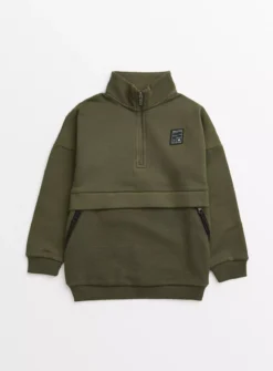 Khaki Funnel Neck Coord Sweatshirt 14 Years -Hush Puppies Clothing Sale tuc143166526 Khaki R Z001A 3